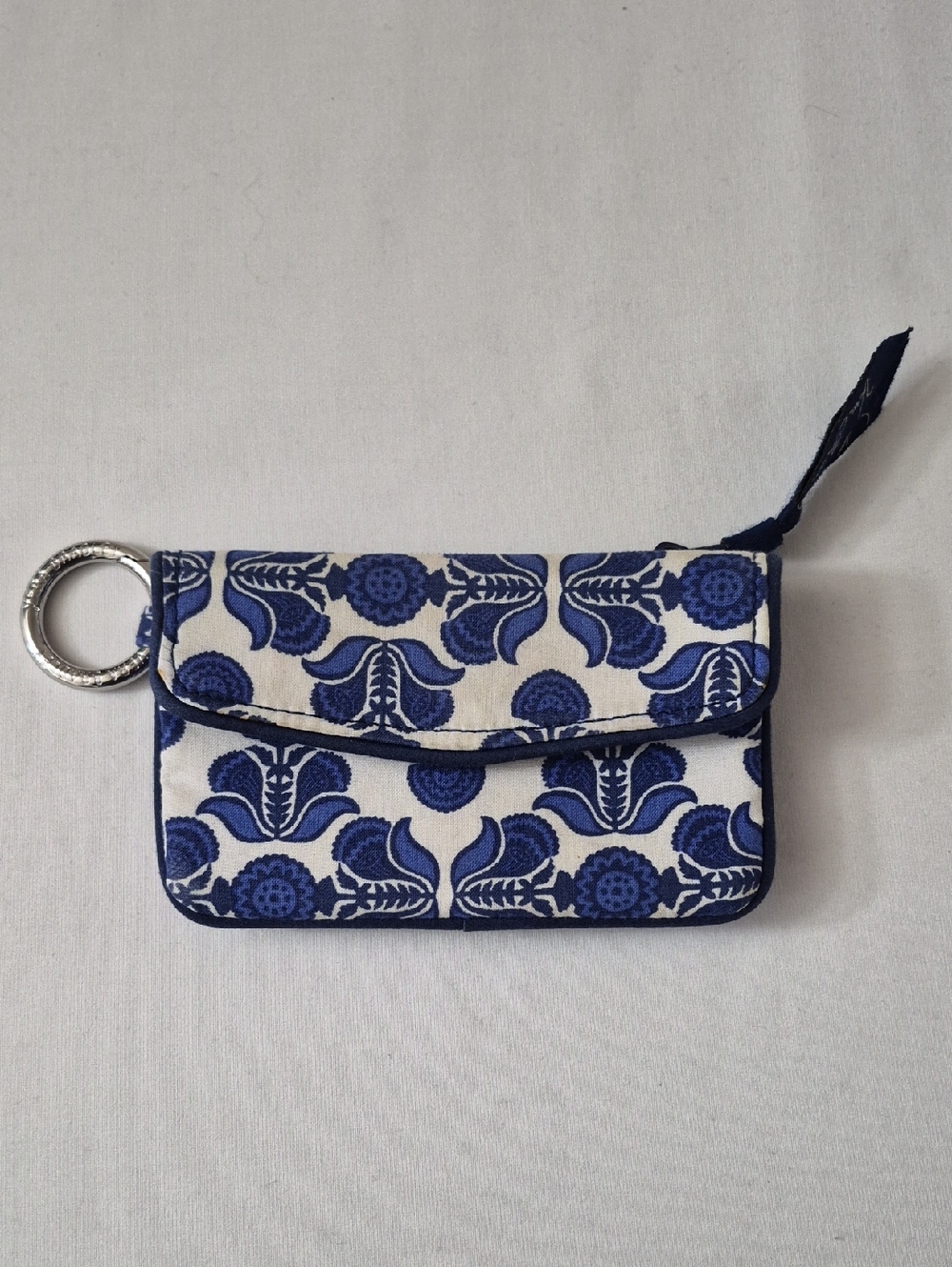 Vera Bradley Blue and White Floral Wallet with Keyring